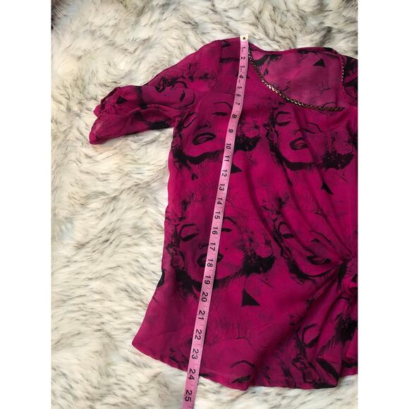 Nolanbell Marilyn Monroe Photo Sheer Blouse - Picture 7 of 12